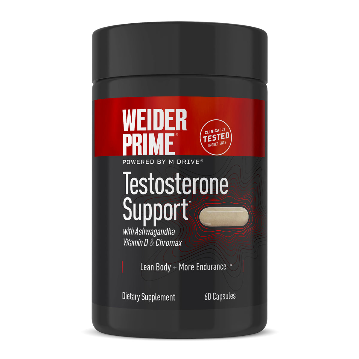 Weider Prime Testosterone Support for Men – KSM-66® Ashwagandha, Zinc & Vitamin D3 – 60 Capsules