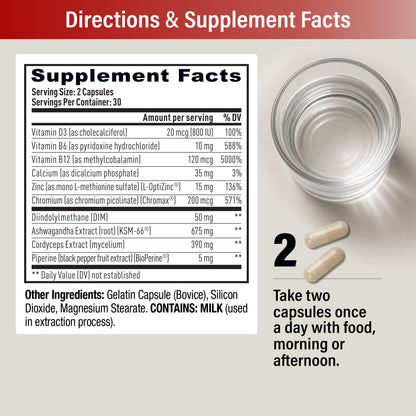 Weider Prime Testosterone Support, Men's Health Supplement, 120ct