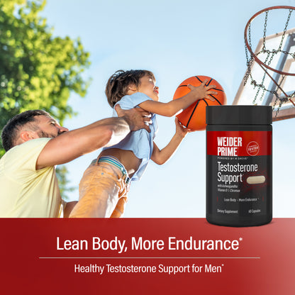 Weider Prime Testosterone Support, Men's Health Supplement, 120ct